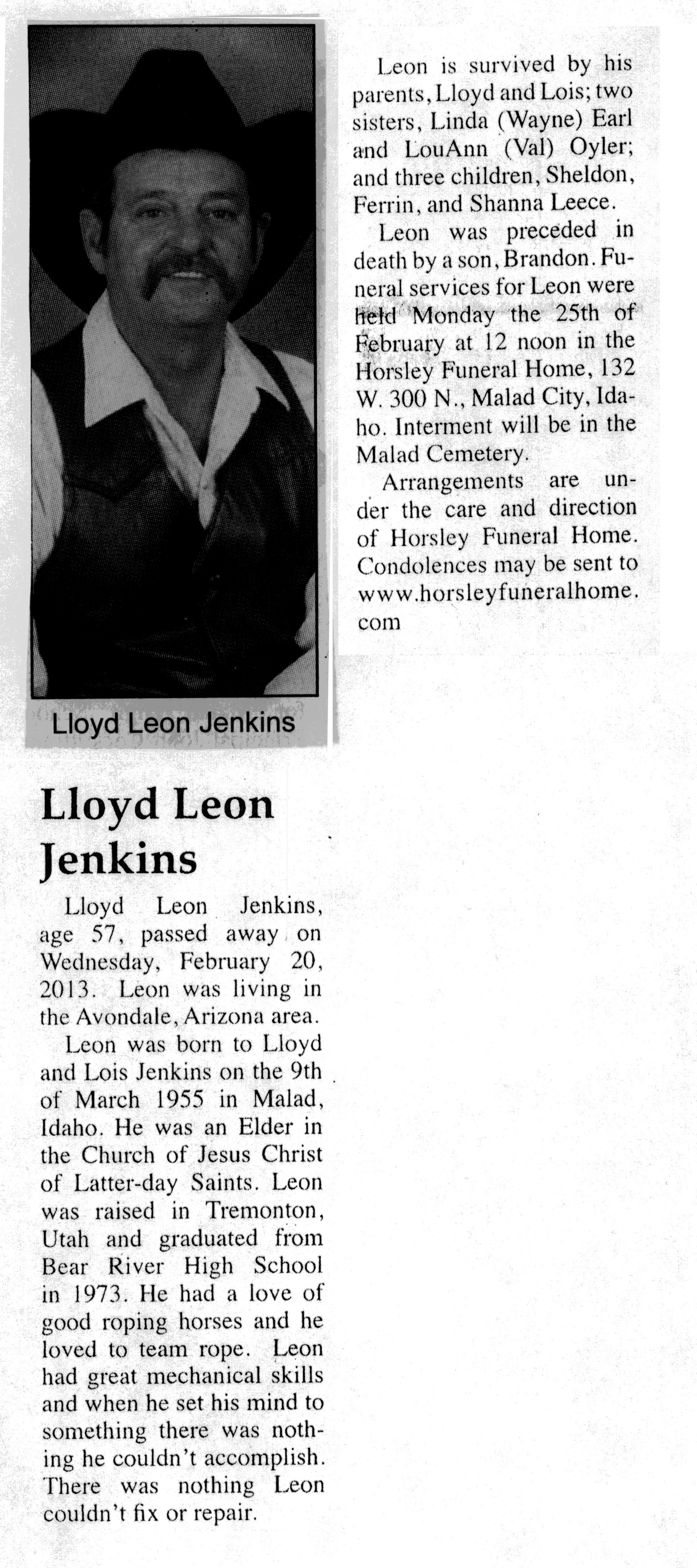 Lloyd Leon Jenkins obit