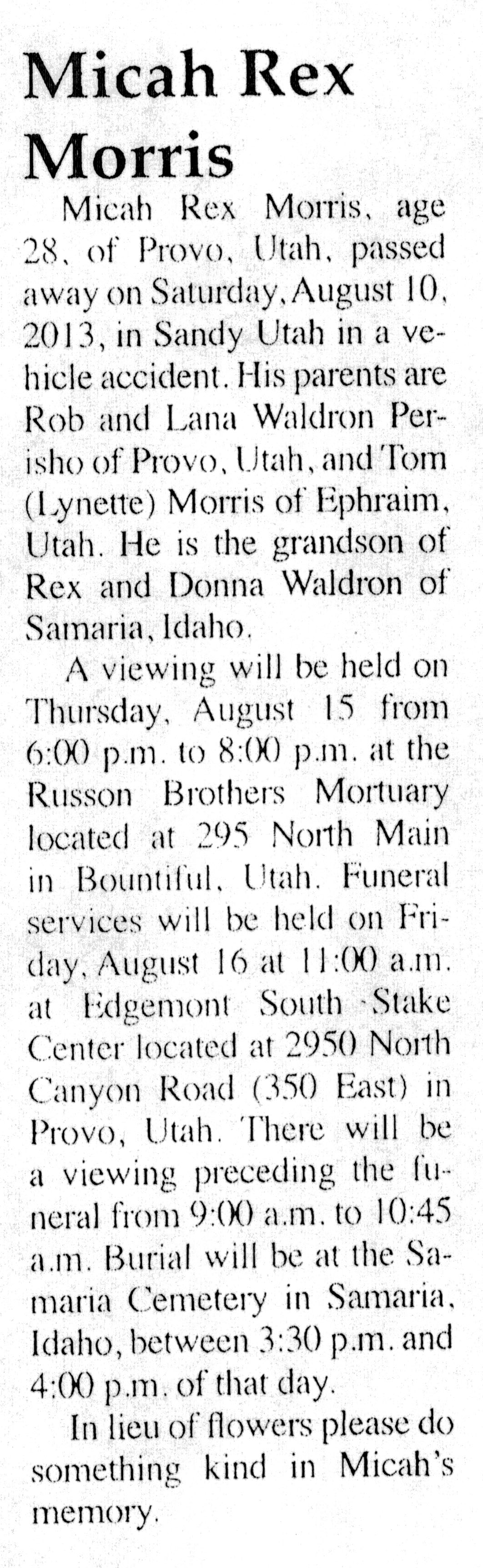 Micah Rex Morris obit2