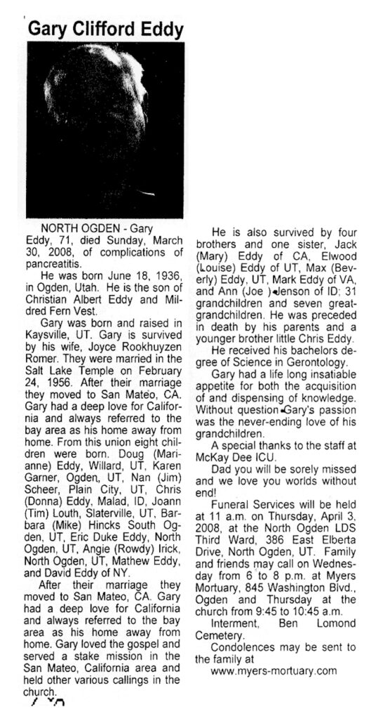 Gary Clifford Eddy obit