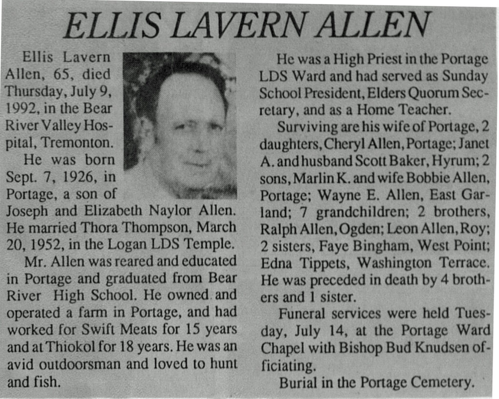 Ellis Lavern Allen obit