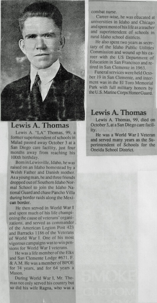 Lewis A. (LA) Thomas obit