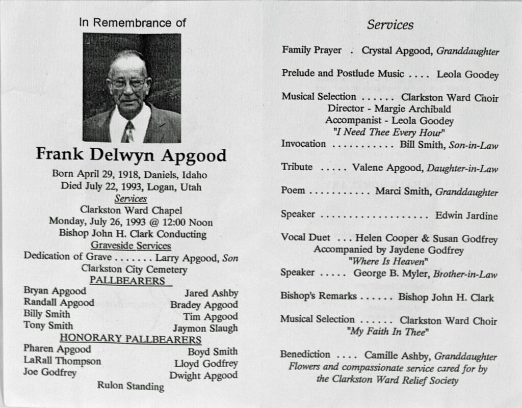 Frank Delwyn Apgood program