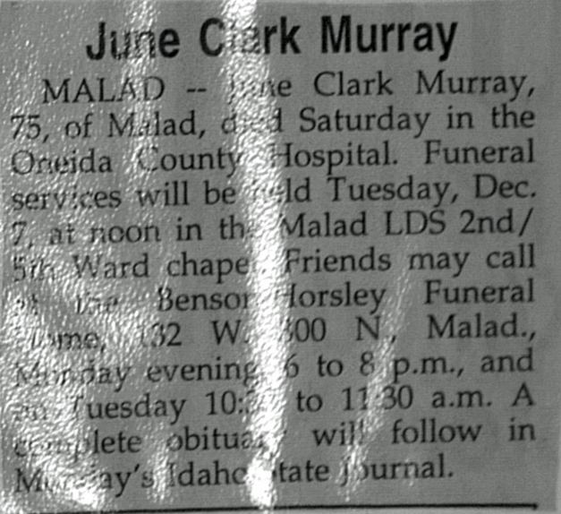 June Clark Murray obit