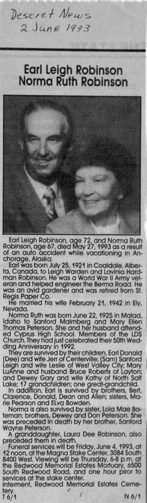 Norma Ruth Robinson obit