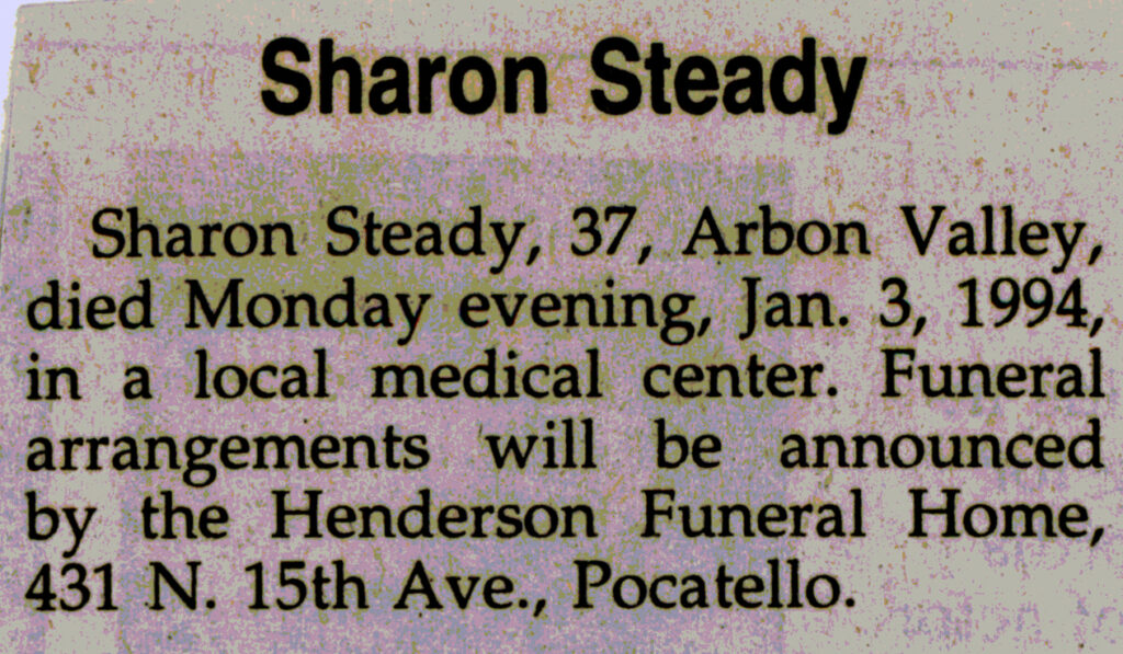 Sharon Steady obit