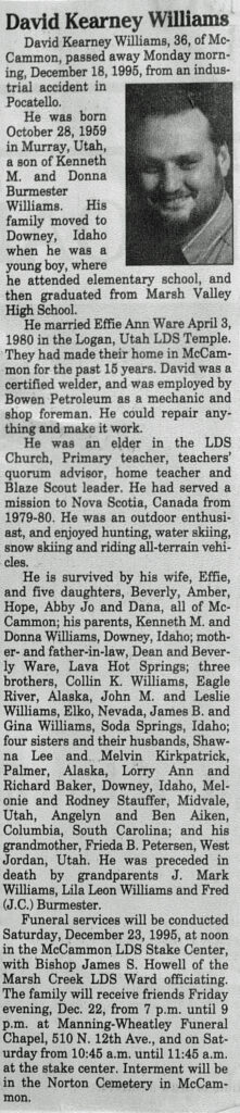 David Kearney Williams obit