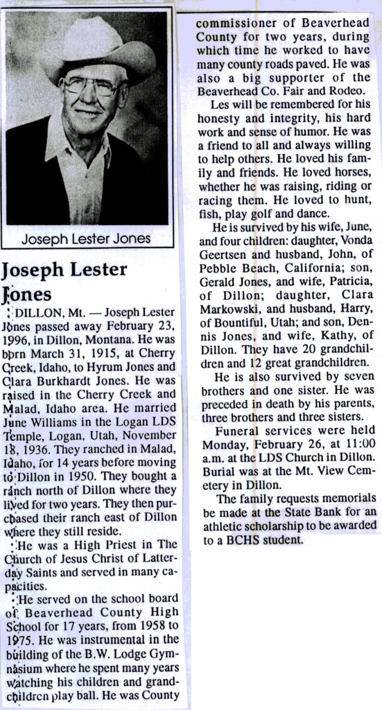 Joseph Lester Jones obit
