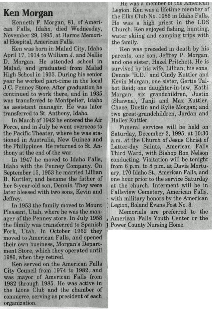 Kenneth F. Morgan obit