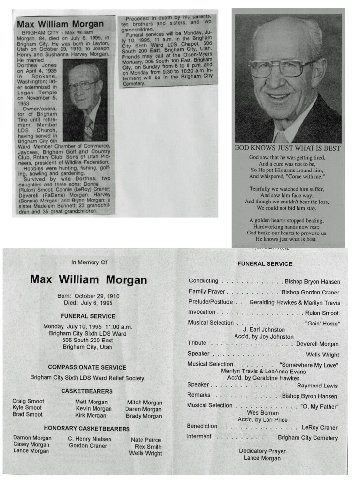 Max William Morgan obit and program