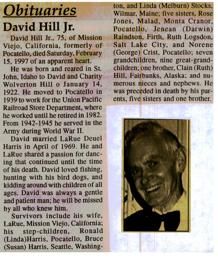 David Hill Jr. obit