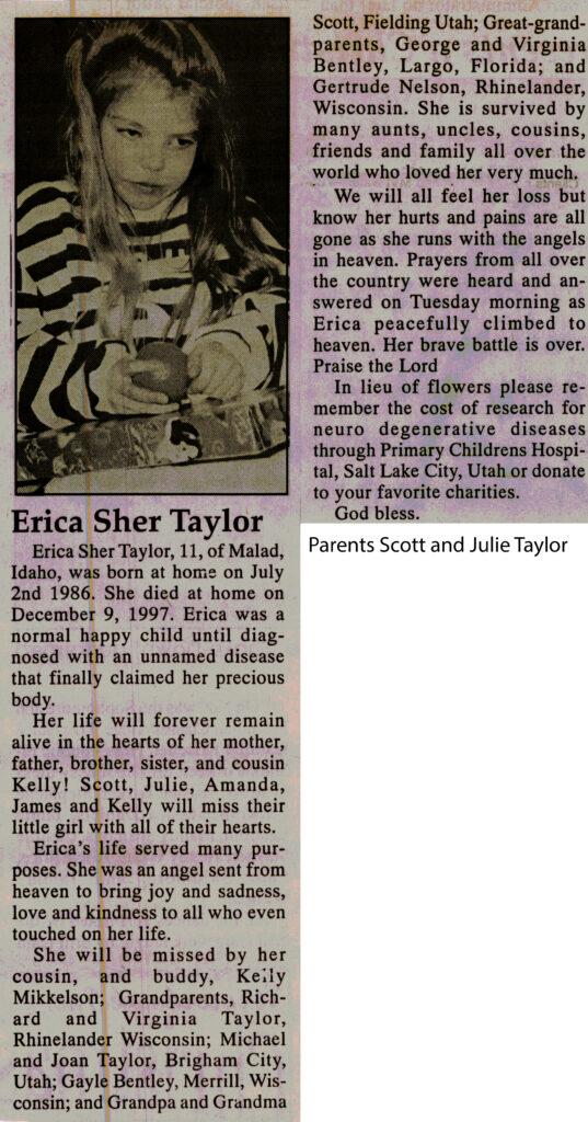 Erica Sher Taylor obit