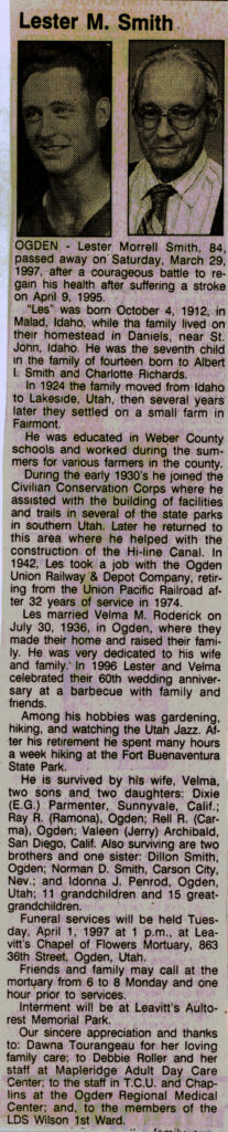 Lester Morrell Smith obit