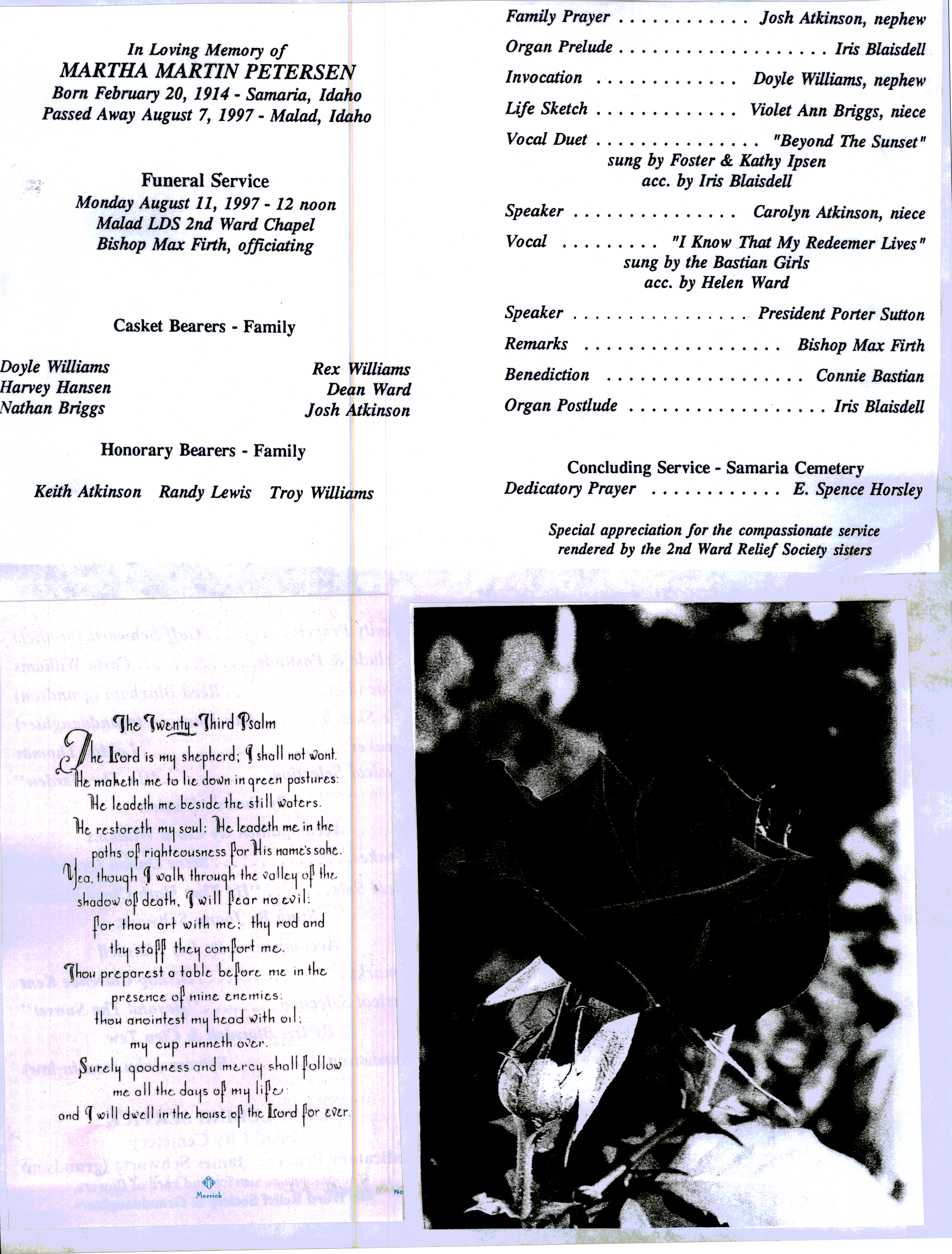 Martha Elizabeth Martin Petersen program
