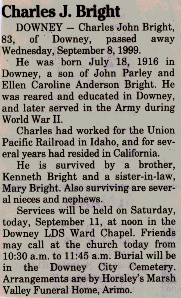 Charles John Bright obit