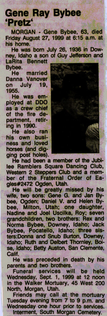 Gene Ray Bybee (Pretz) obit