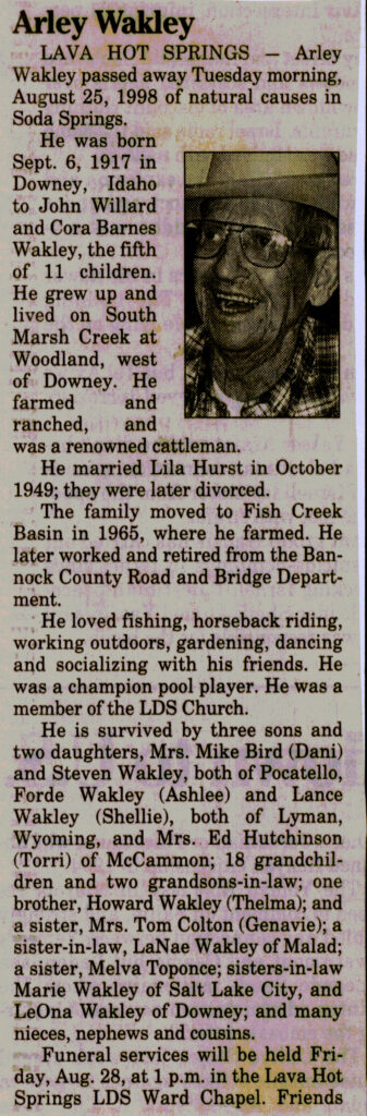 Arley Wakley obit