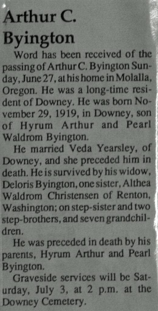 Arthur C Byington obit