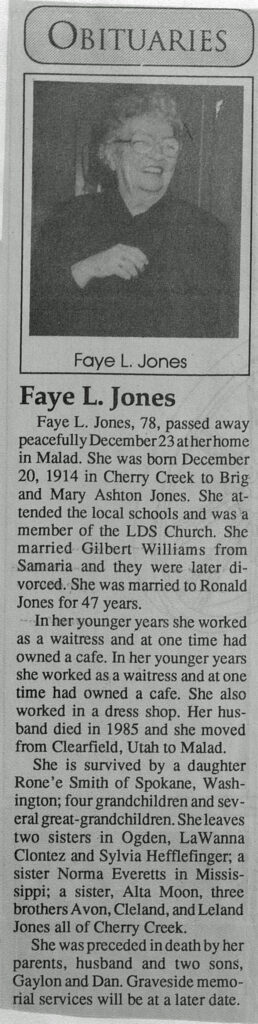 Faye L. Jones obit