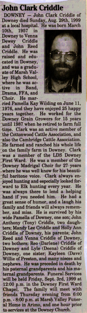 John Clark Criddle obit