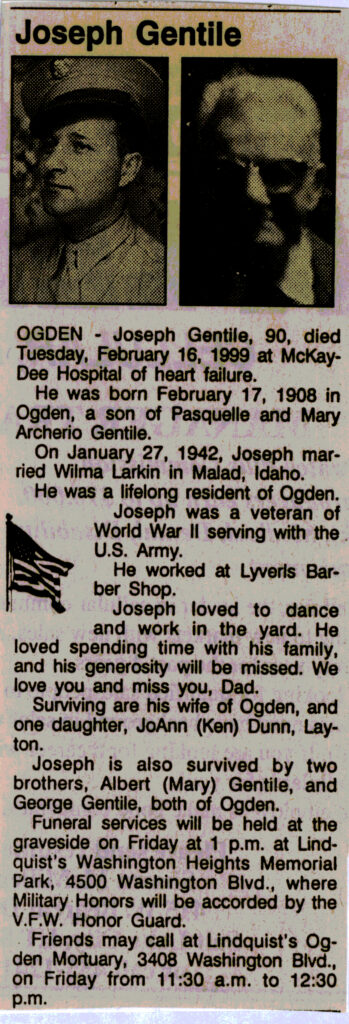 Joseph Gentile obit