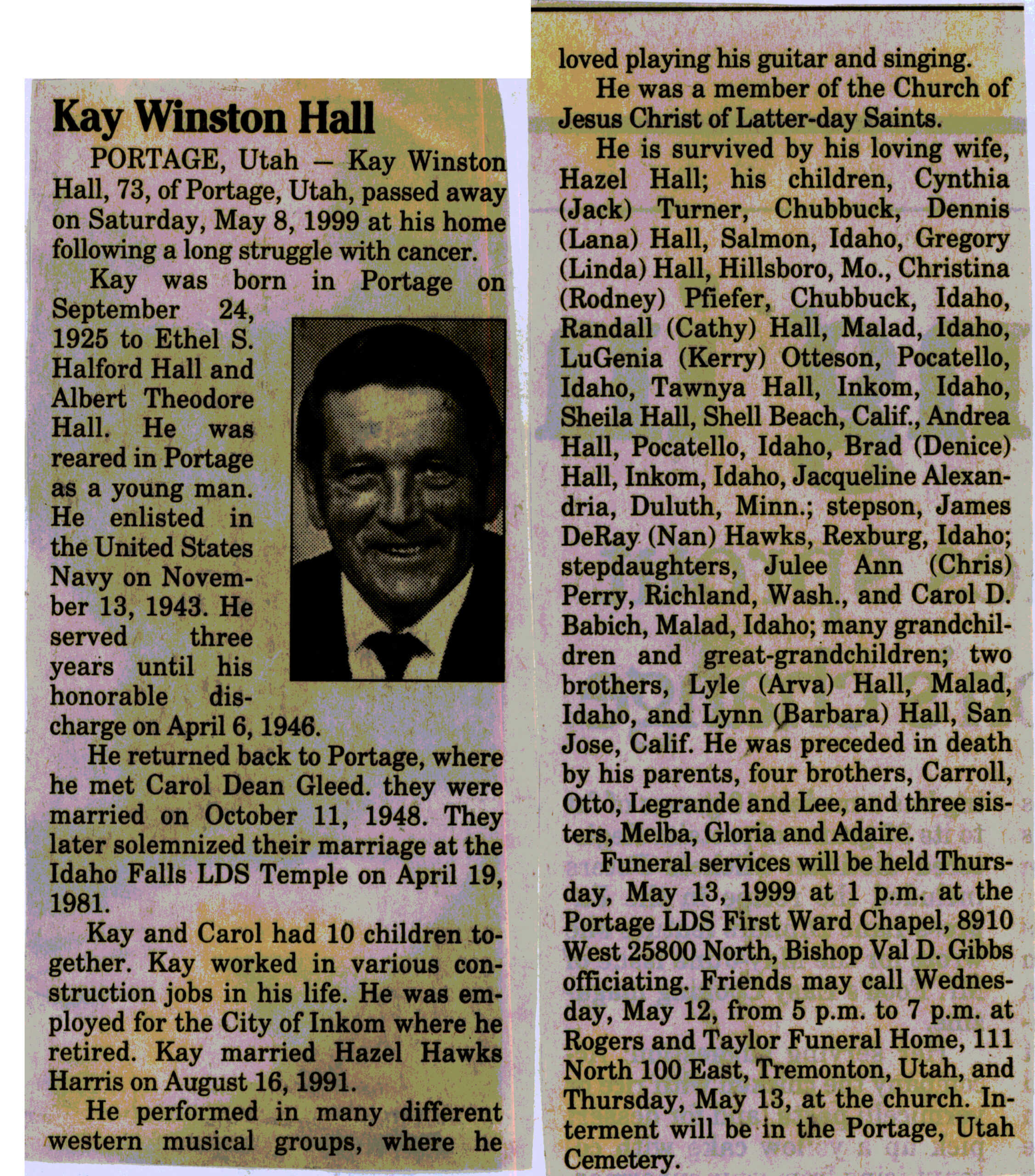 Kay Winston Hall obit