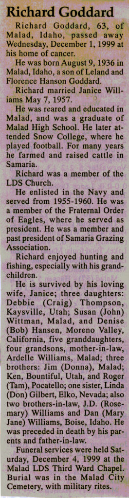 Richard Goddard obit