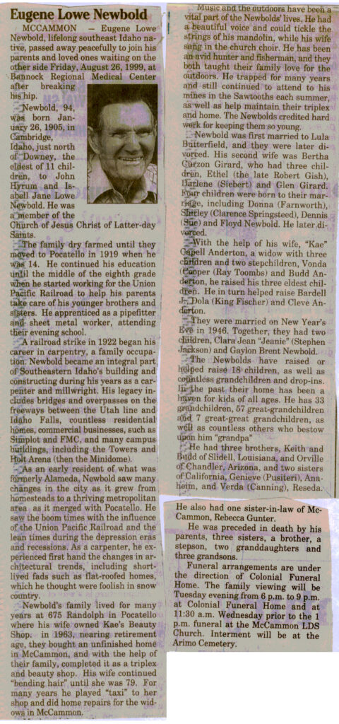 Eugene Lowe Newbold obit