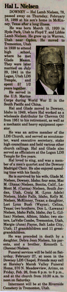 Hal Lamb Nielsen obit