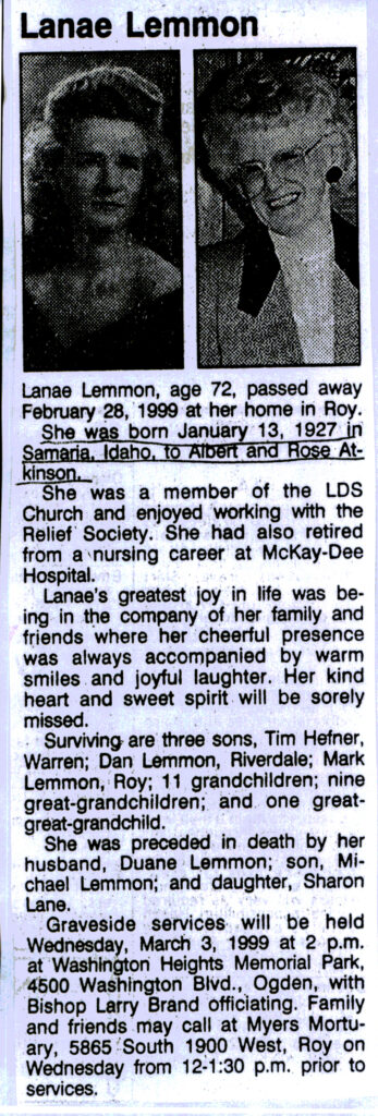 Lanae Lemmon obit