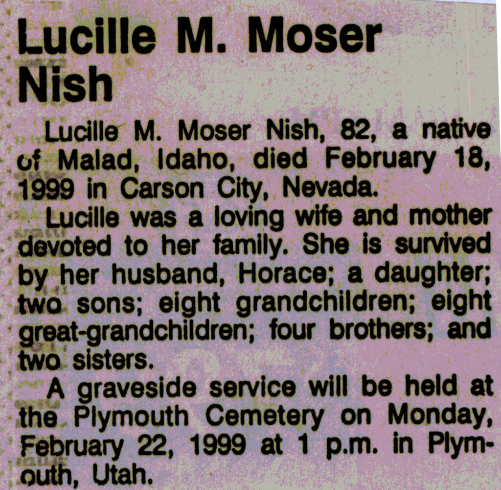 Lucille M Moser obit