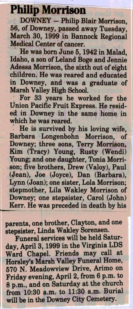Phillip Blair Morrison obit