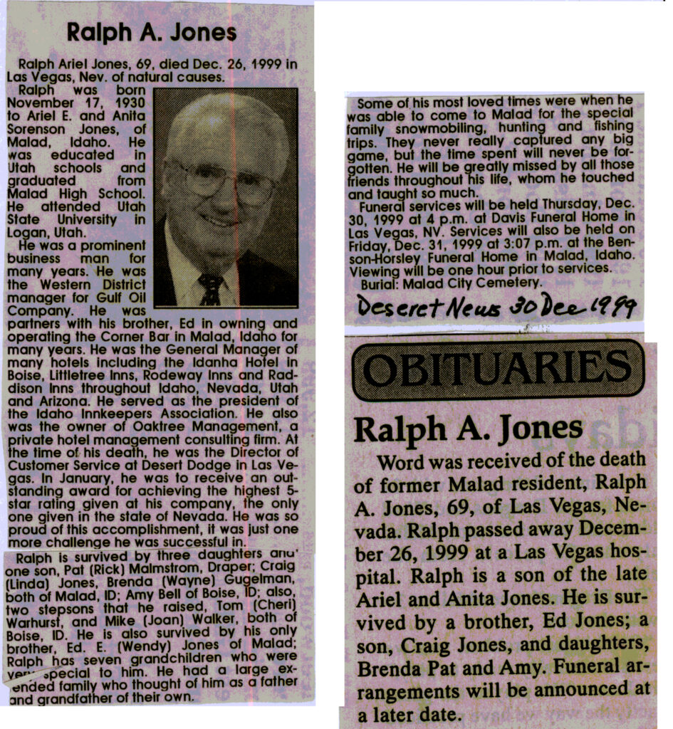 Ralph Ariel Jones obit