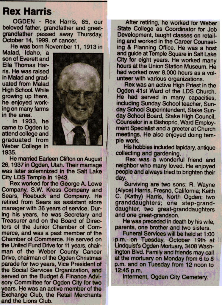 Rex Harris obit