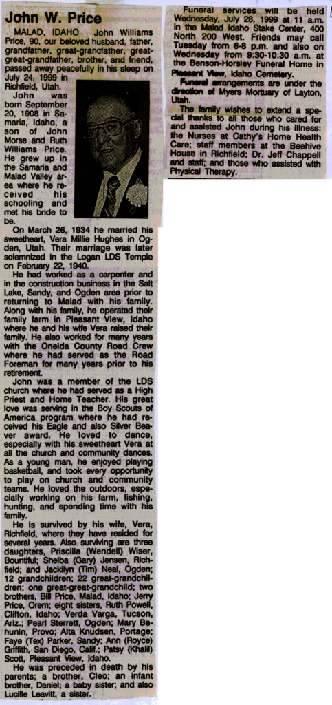 John Williams Price obit