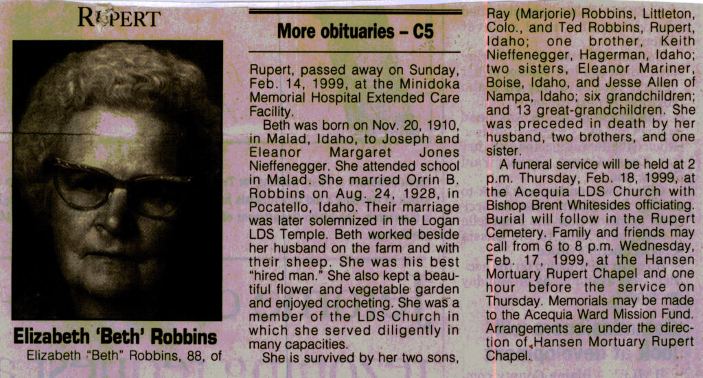 Elizabeth (Beth) Robbins obit