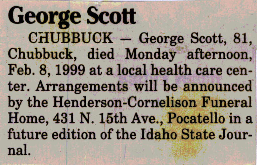 George Scott funeral announcement