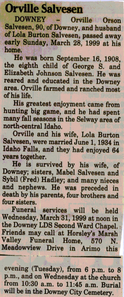 Orville Salvesen obit