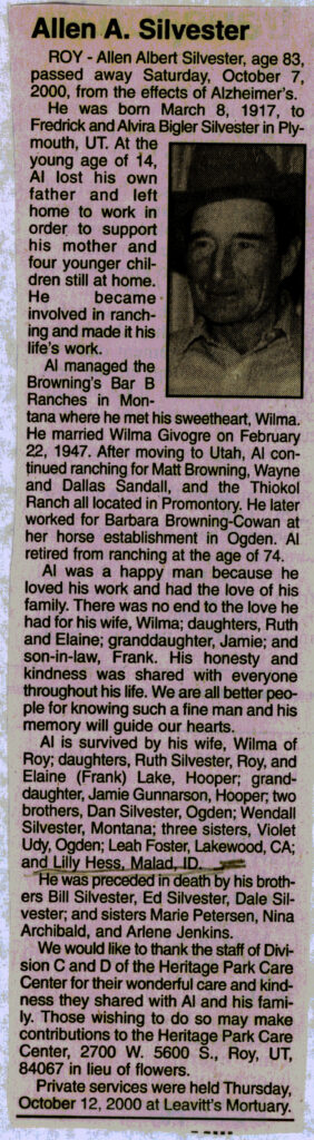 Allen Albert Silvester obit