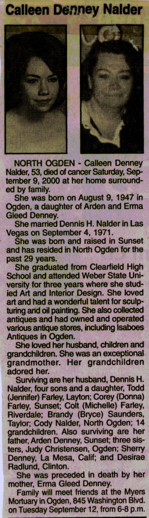 Calleen Denney Nalder obit