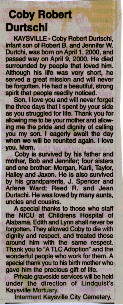 Coby Robert Durtschi obit