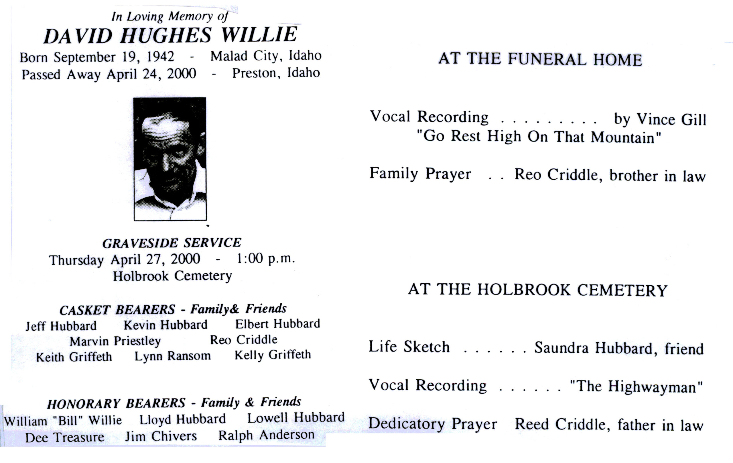 David Hughes Willie program