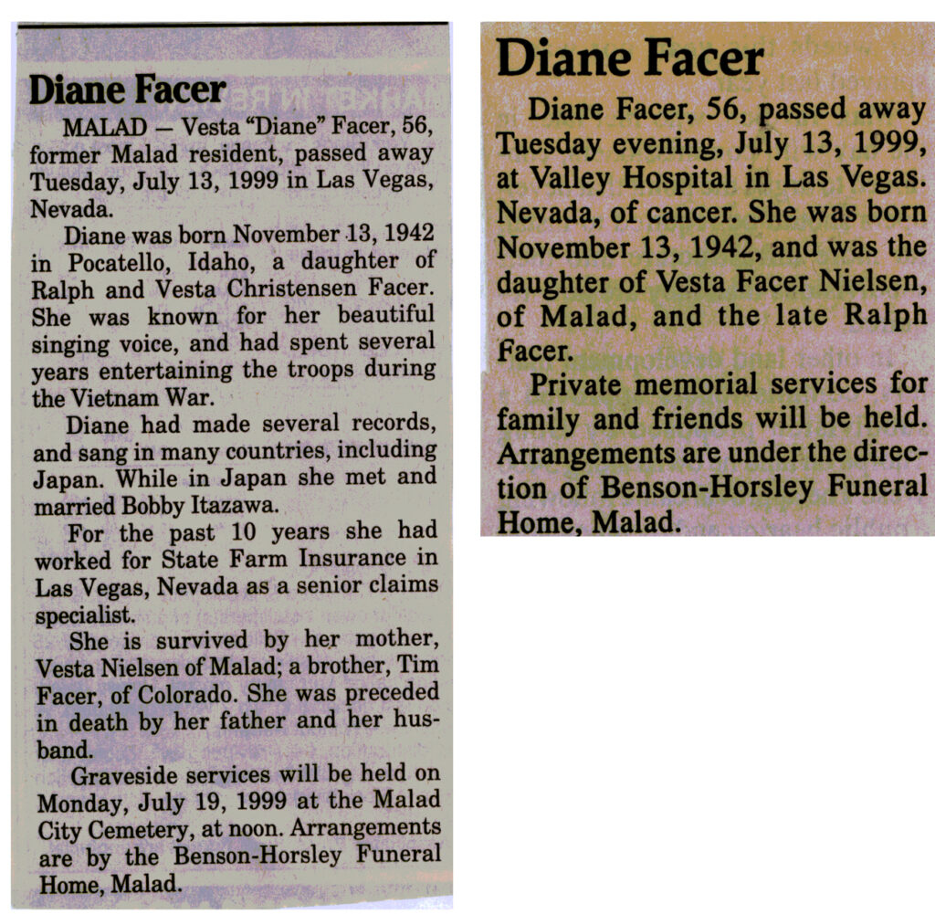 Diane Facer obit
