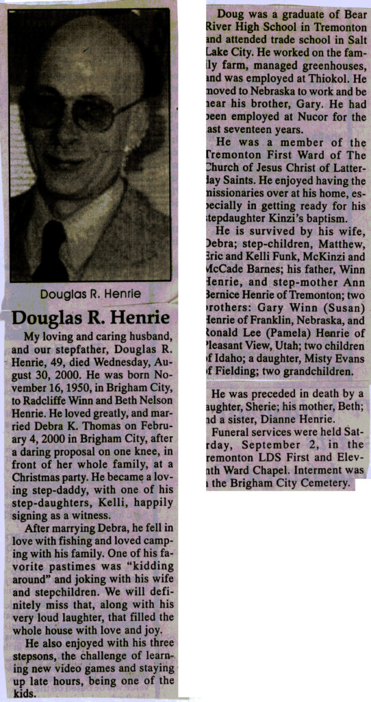 Douglas R Henrie obit