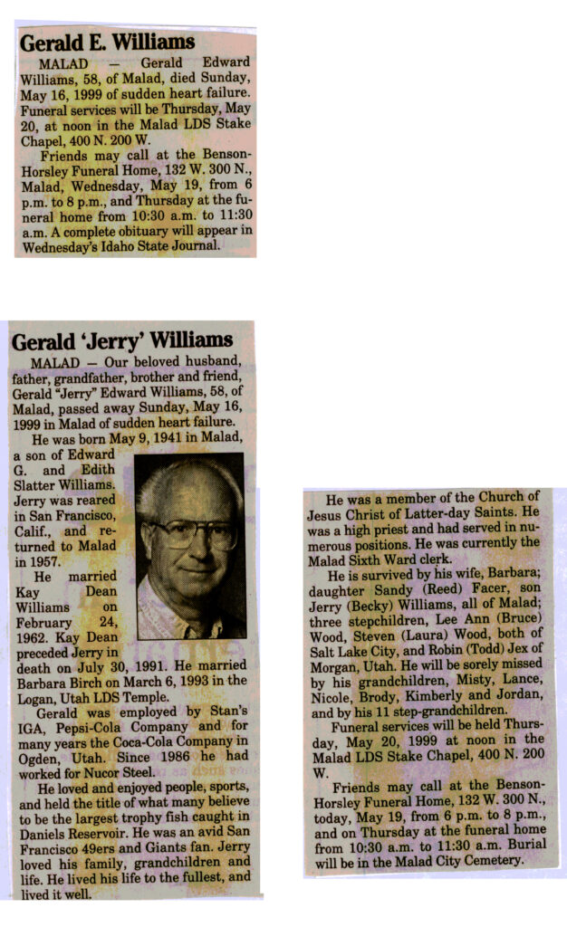 Gerald (Jerry) Edward Williams obit