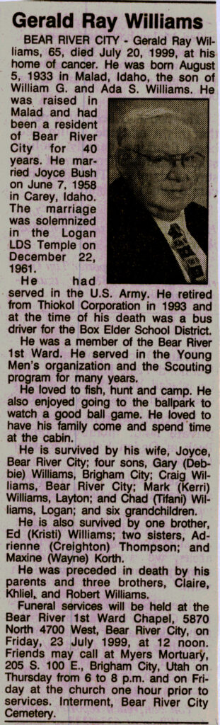 Gerald Ray Williams obit