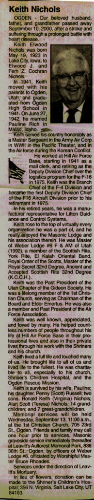 Keith Elwood Nichols obit