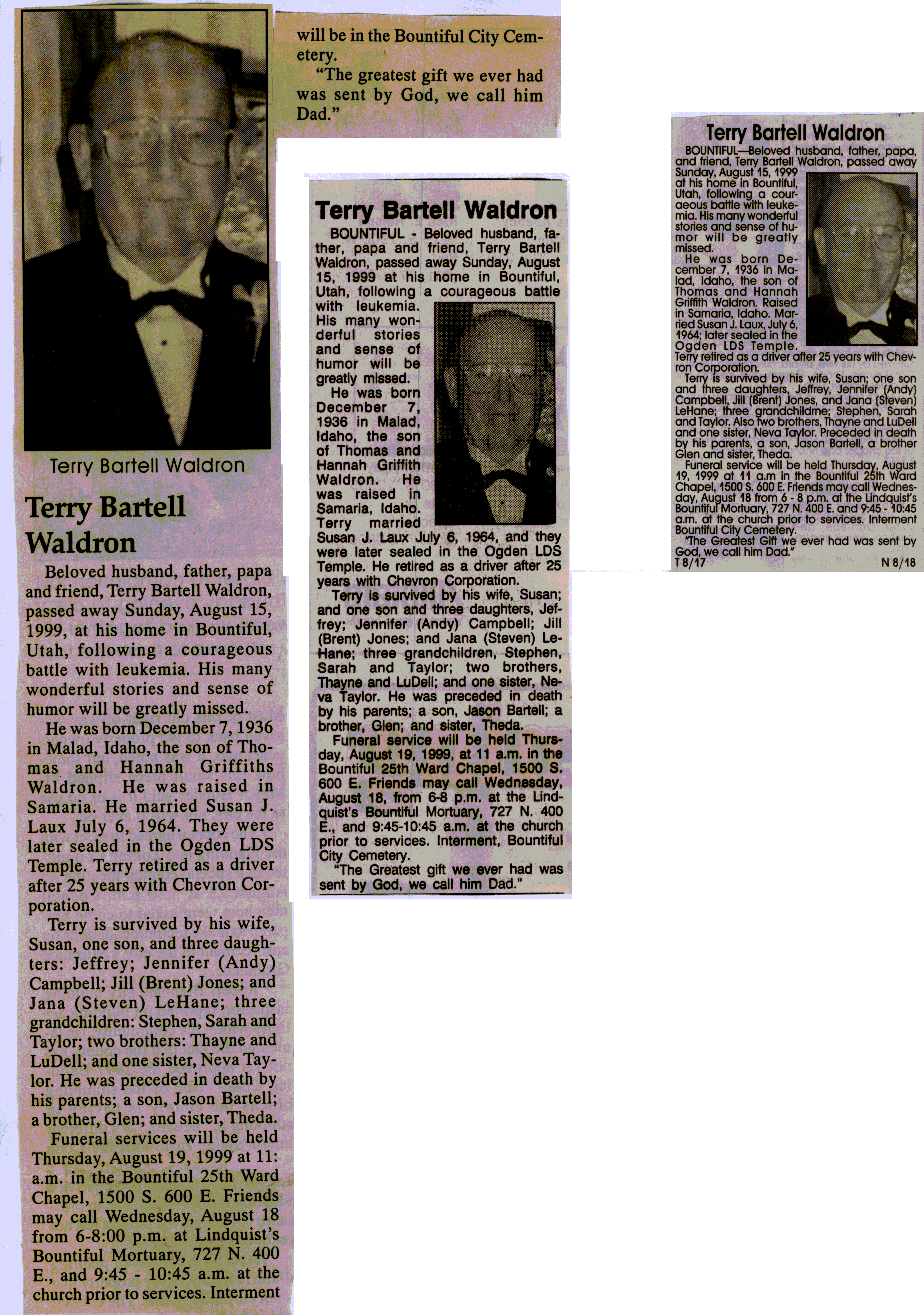 Terry Bartell Waldron obit