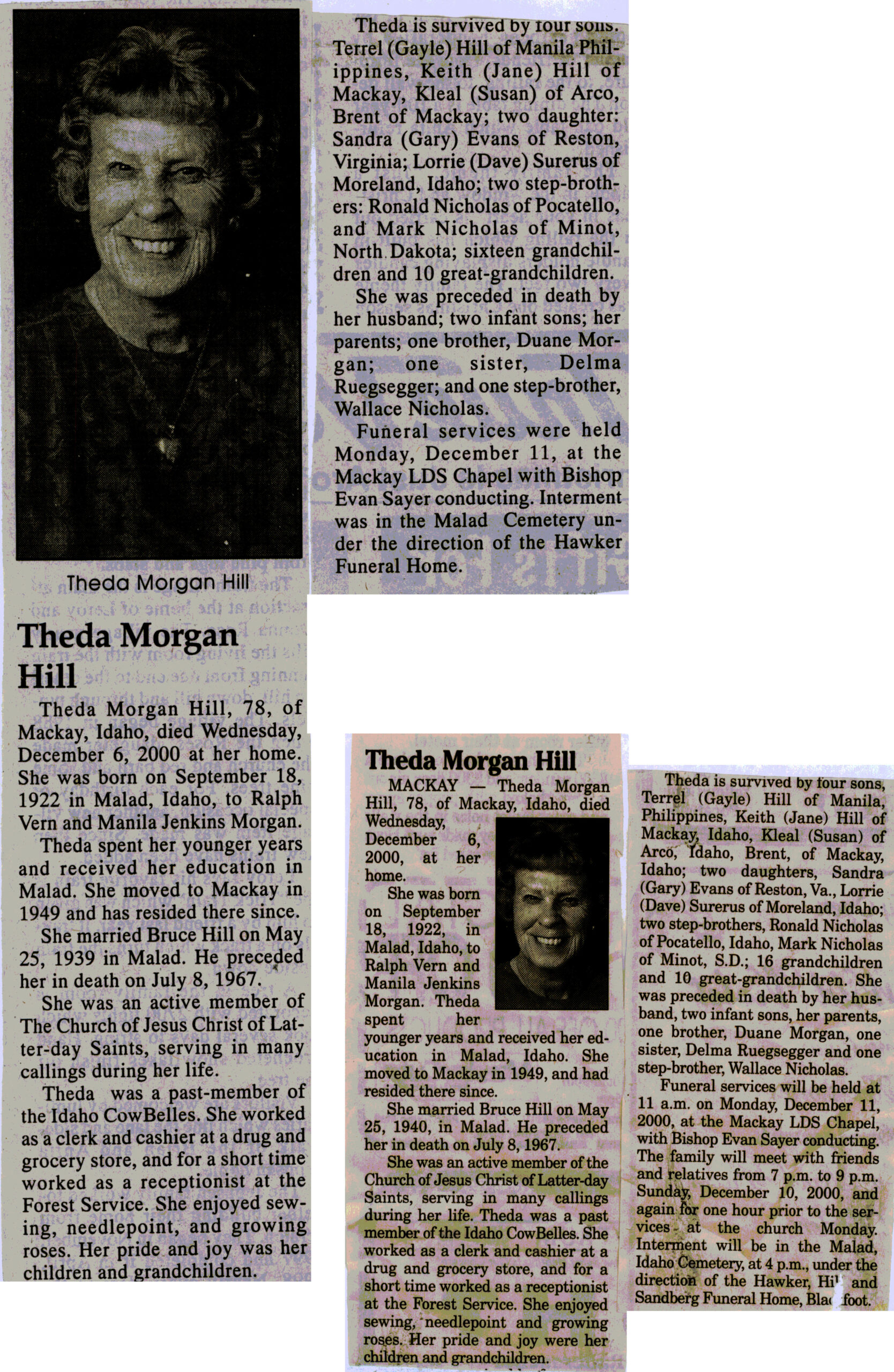 Theda Morgan Hill obit