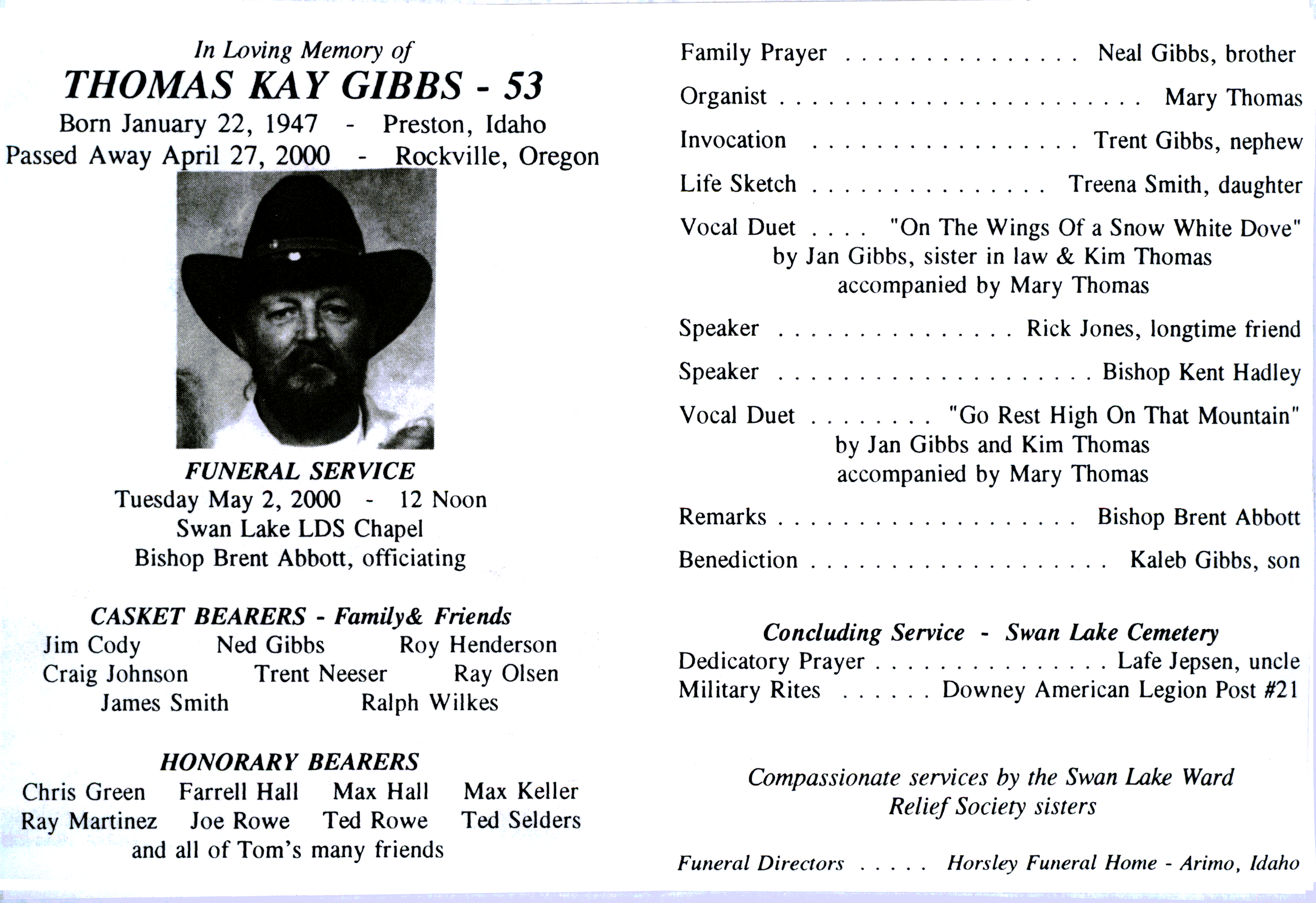 Thomas Kay Gibbs program