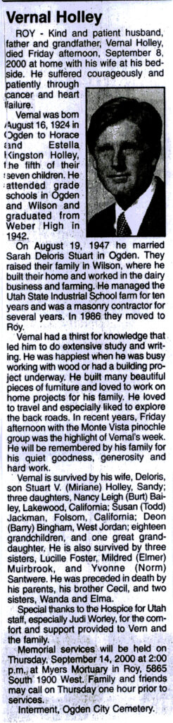 Vernal Holley obit